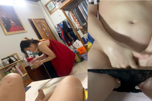 Chồng đi vắng vợ nhanh chóng địt hàng xóm