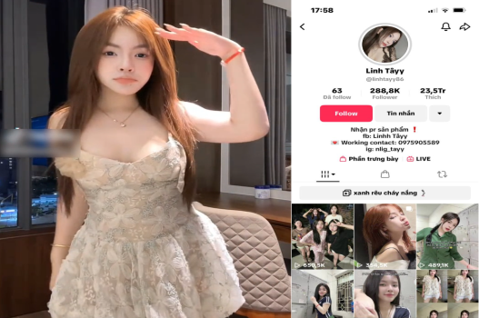 Clip sex Linh Tây tiktoker xinh xắn